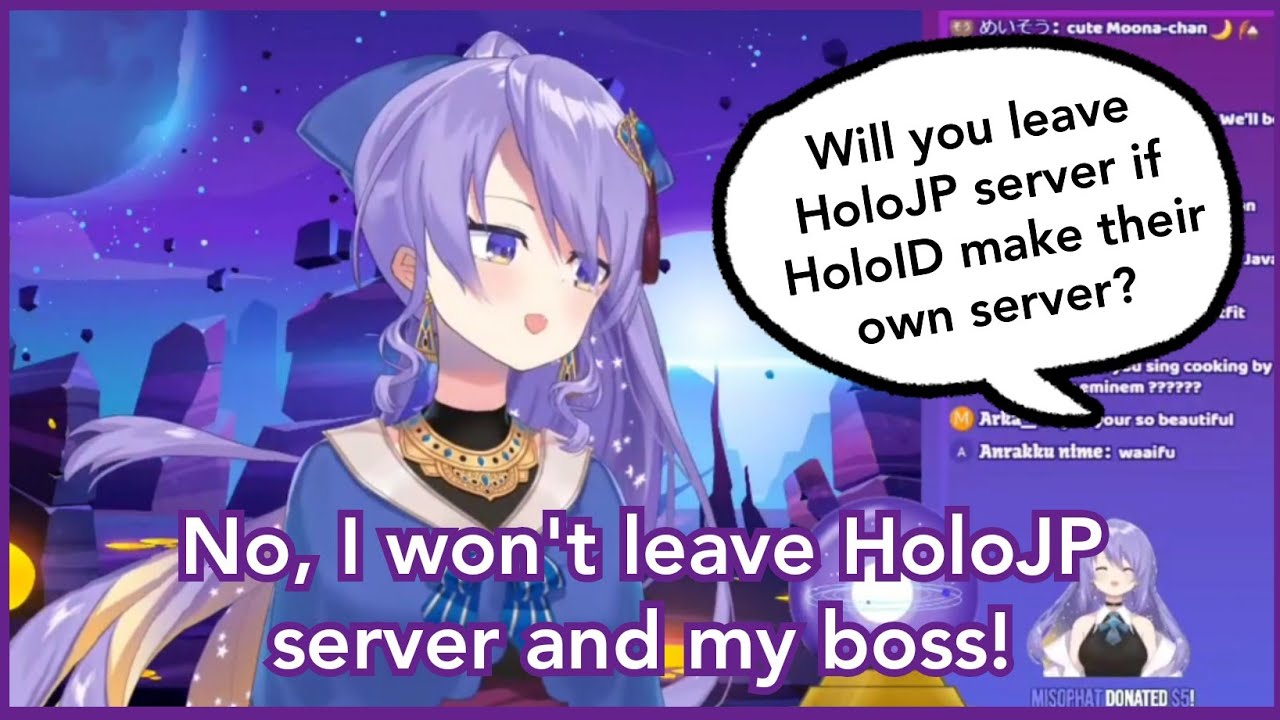 Moona Hoshinova won't leave HoloJP server and Usada Kensetsu