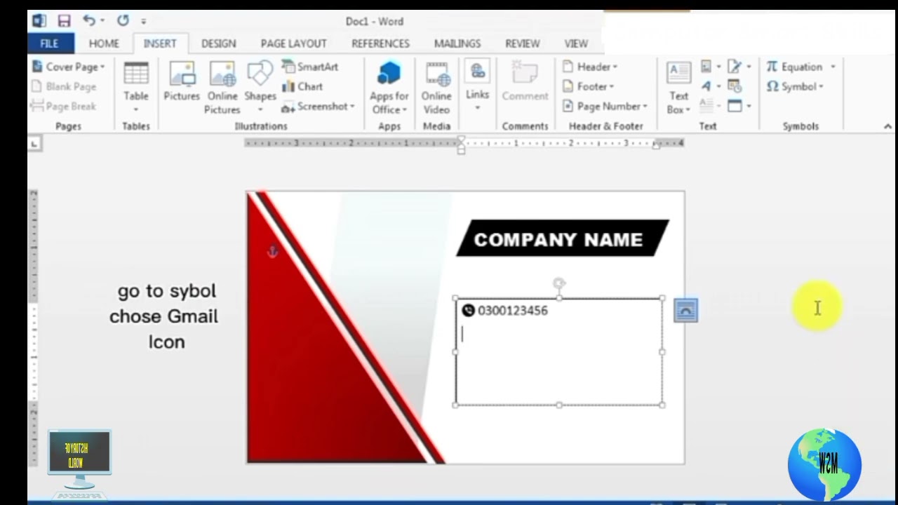 How you company cards graphic card designing MS Word 