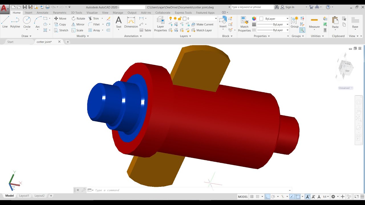 cotter joint modeling in autocad by (ⓐⓤⓣⓞⓒⓐⓓⓒⓜⓓ) ✅