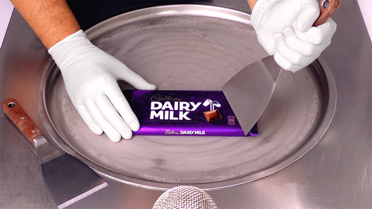 The best Way to make REAL Chocolate Ice Cream - Cadbury Dairy Milk Ice Cream Rolls | ASMR Recipe
