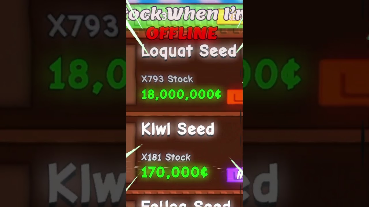 Grow A Garden Online vs Offline stock