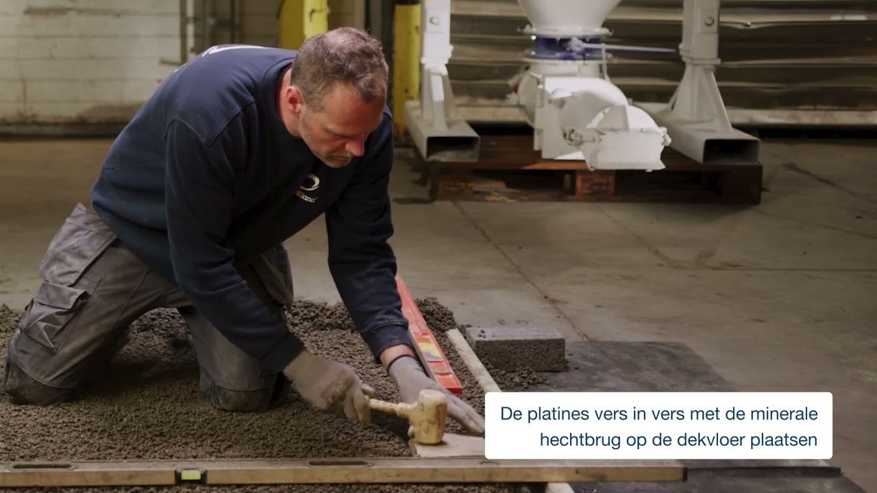 Waterdoorlatende dekvloermortel Chape Drain met natuursteen of keramische tegels