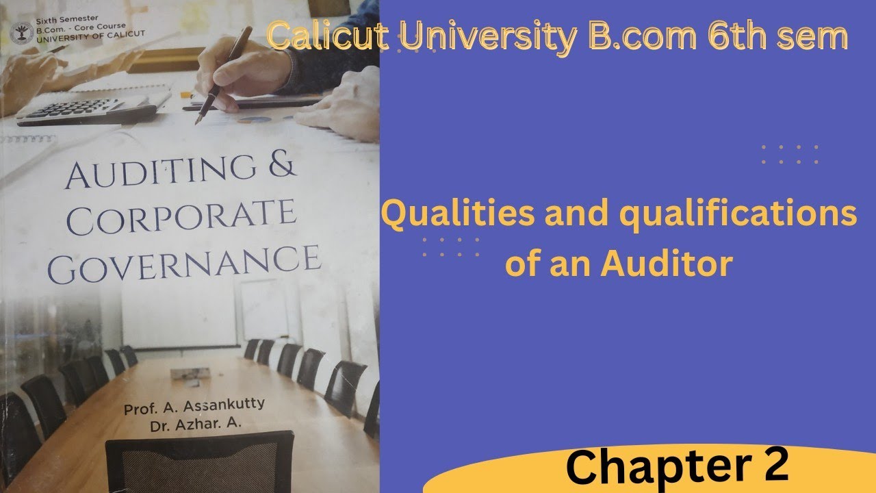 Bcom sixth sem | Calicut University| auditing and corporate governance| chapter 2