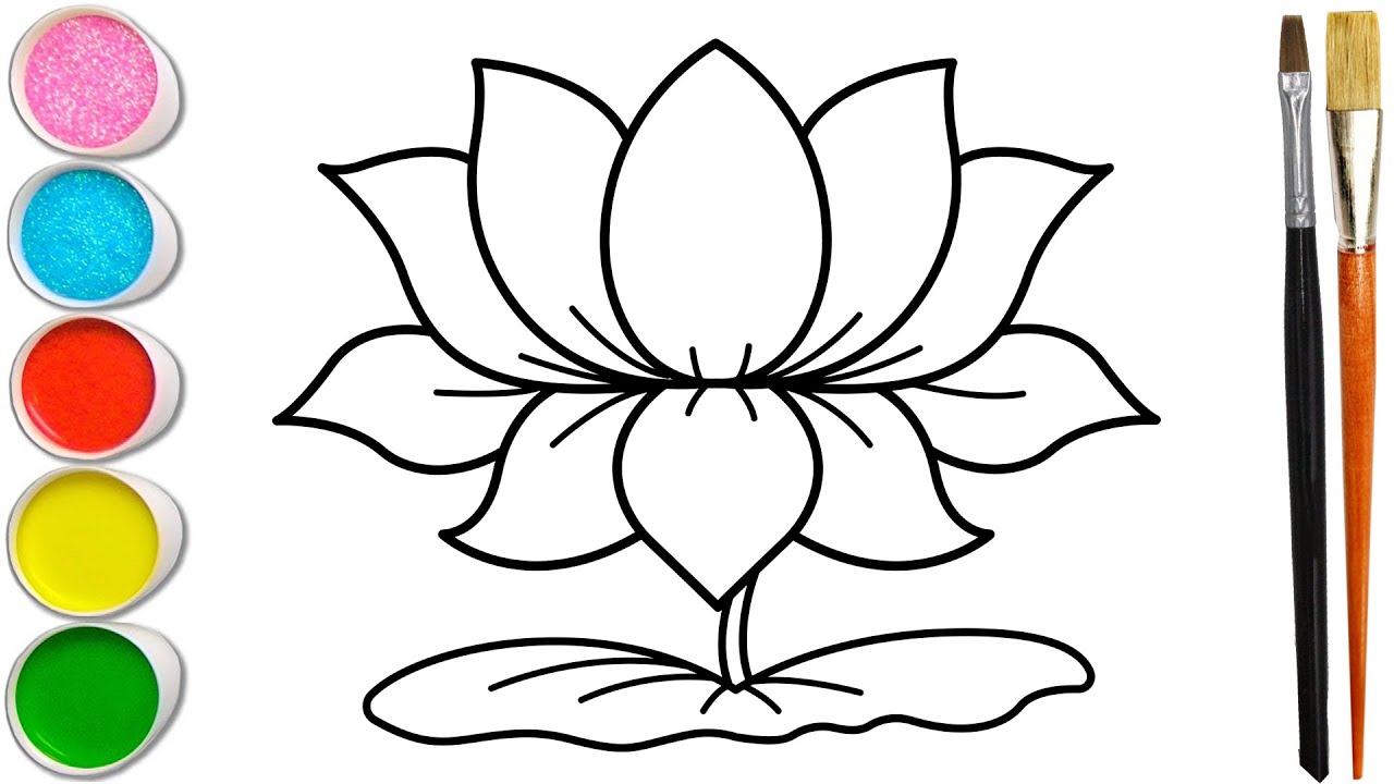 Lotus Drawing | How to draw a Lotus flower step by step | Lotus drawing very easy | Flower drawing