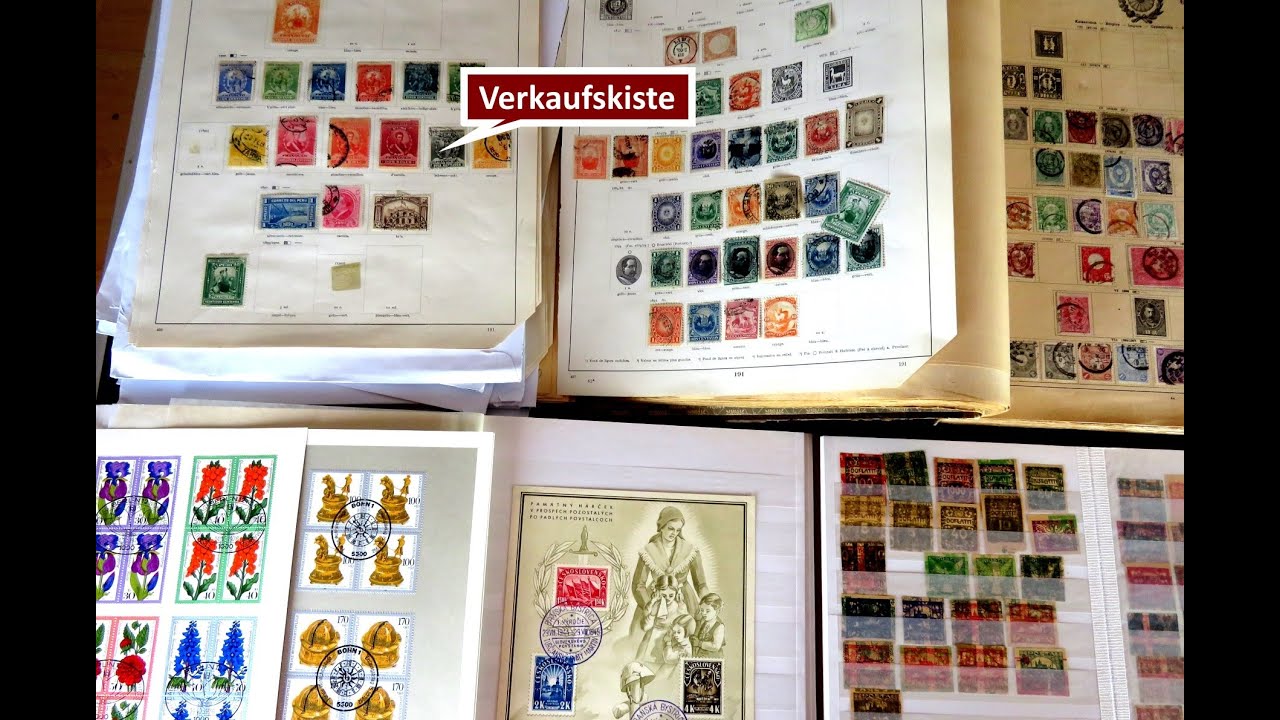 Briefmarken-Verkaufsfilm: Schatzsuche und Verkauf in Kiste 34 mit Briefmarken und Briefen