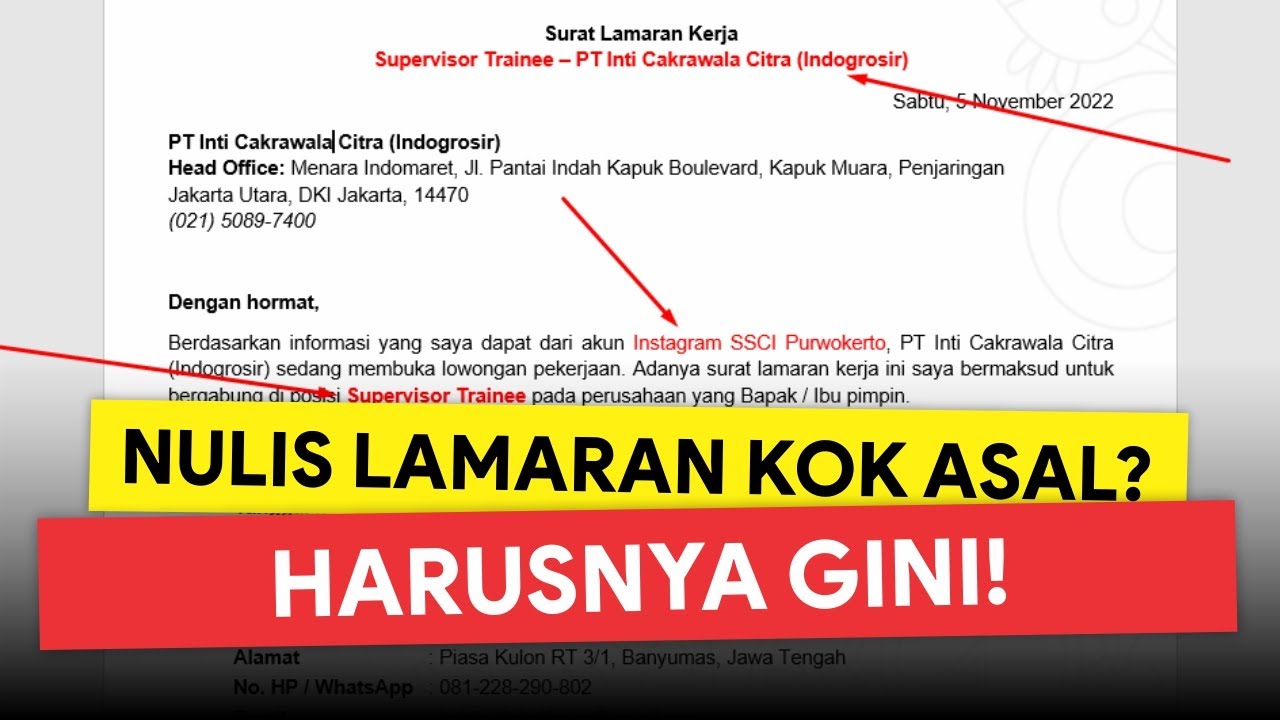 FRESH GRADUATE WAJIB TONTON! Apa Saja Isi Surat Lamaran Kerja? | Surat Lamaran Kerja yang Baik Benar