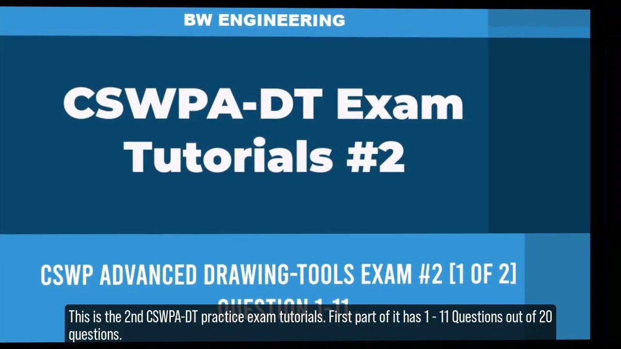 CSWPA-DT(Drawing Tools) Exam Practice #2 | Part-I (11 Question out of 20) | Solidworks Certificate