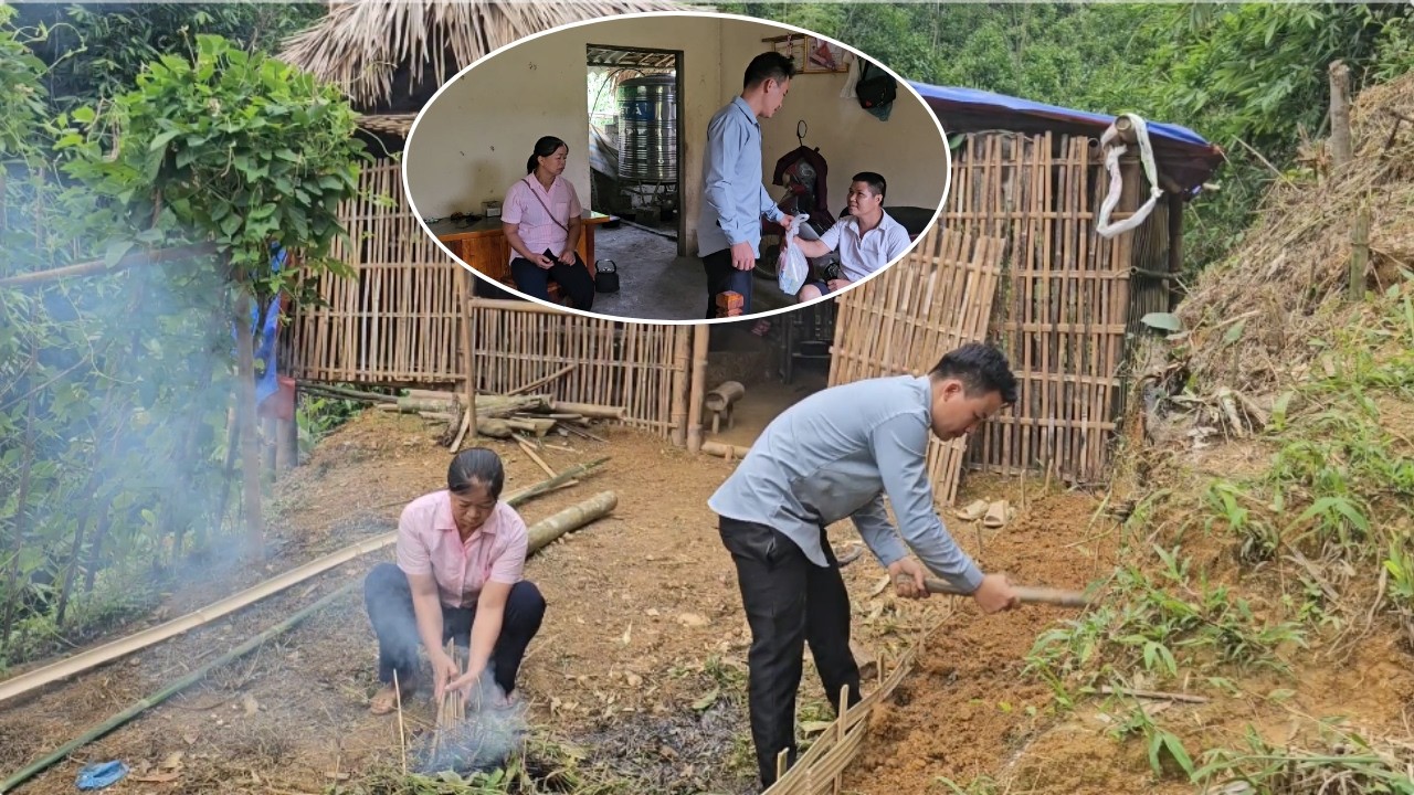 Mrs. Xuyen and her son expanded their land and visited their elderly mother