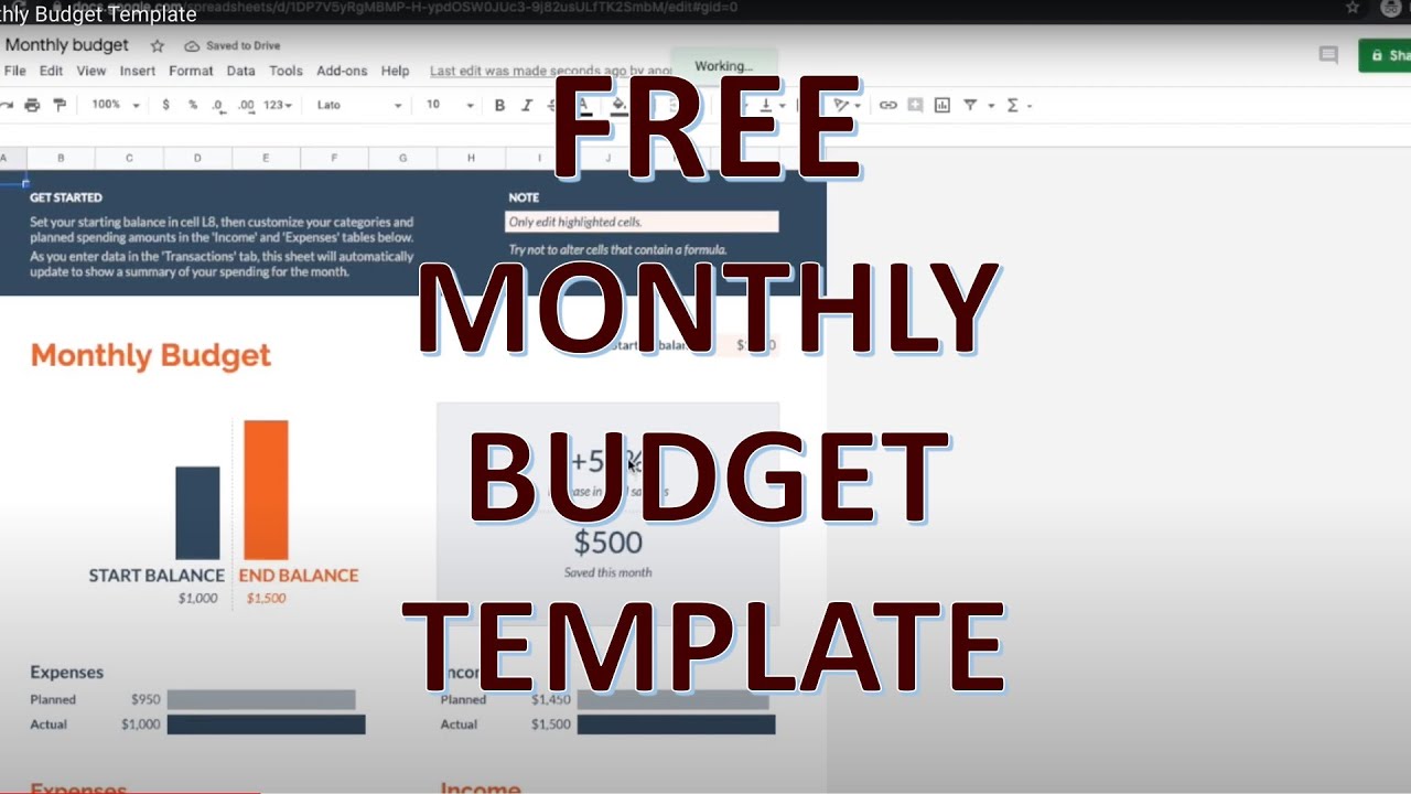 Monthly Budget Template