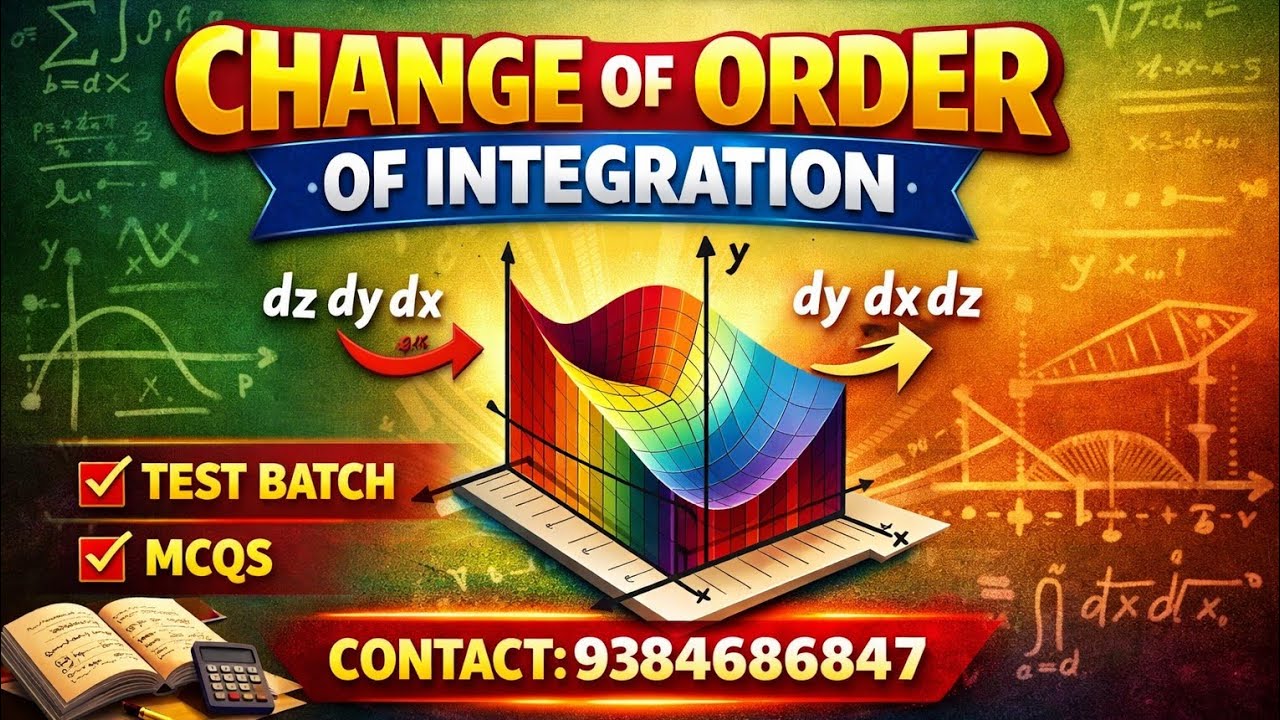 Ug trb Mathematics change of order of integration related problem con:9384686847 (MCQS)