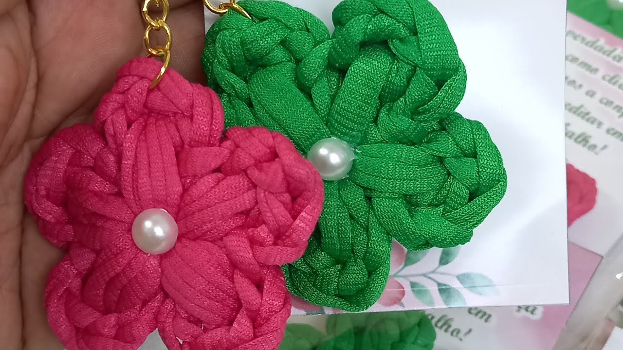 Flor de fio de malha( vídeo aula) #videoaula