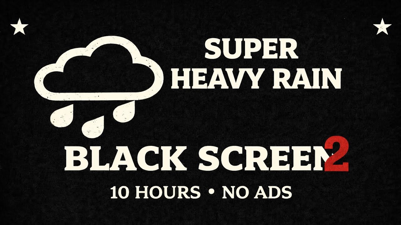 Total Darkness + Heavy Rain 🌧️ Best Sleep Sound Ever (10H)