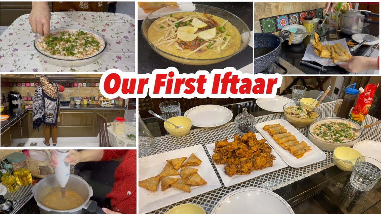 1st iftar done|Dahi bhalley,Samosey,Spring Rolls,Haleem,Pakorey|Ramadan day 1 |Iftar recipes 2025