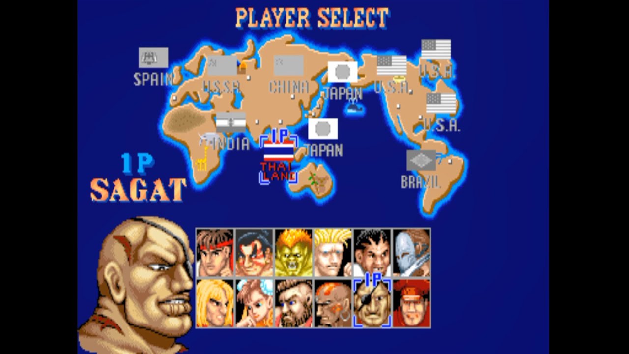 【街機 Arcade】 快打旋風2 街頭霸王2 Street Fighter II: The World Warrior 8人版 「sf2jbh」使用沙加特