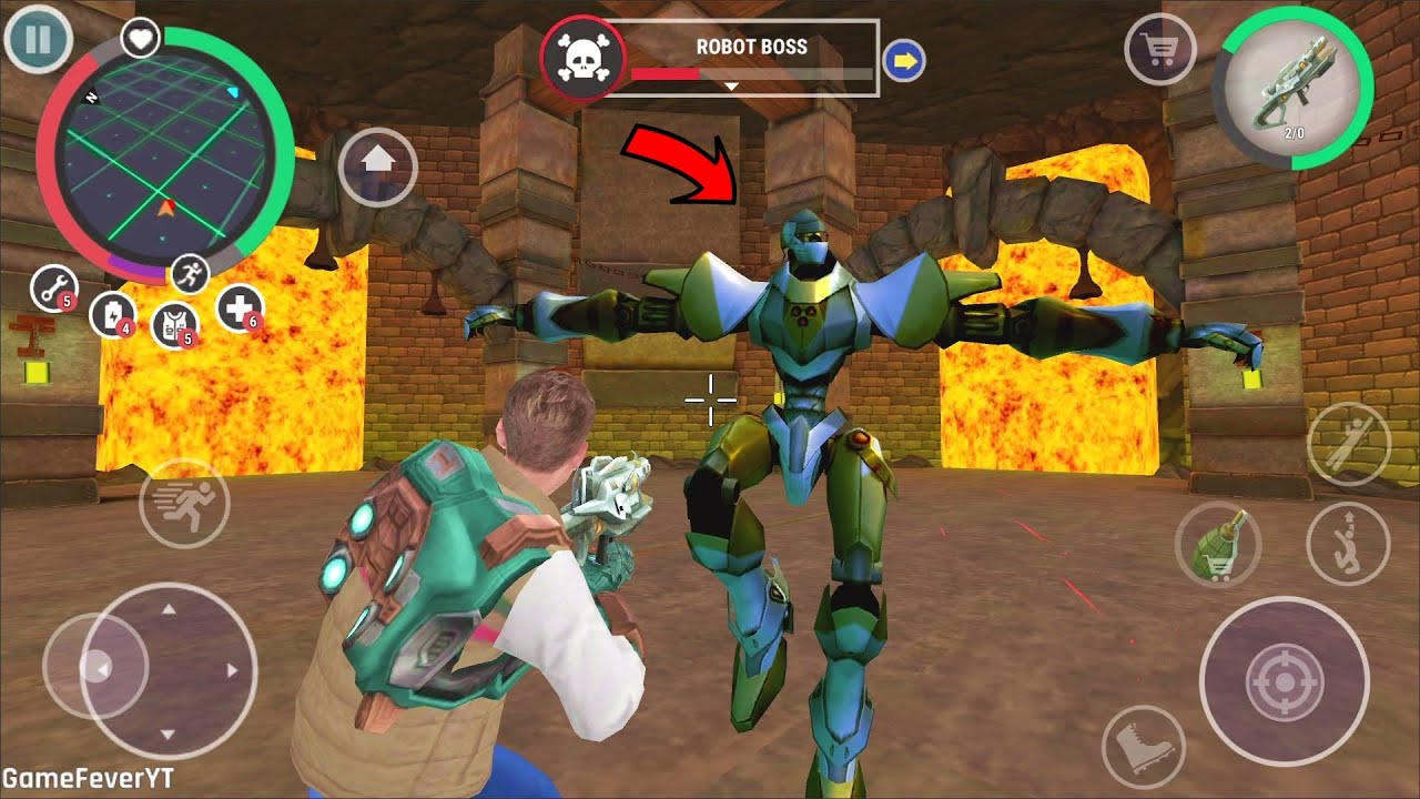 Rio Crime City: Mafia Gangster - (Crazy Robot Boss in Secret Cave) height kam fight Jyada Robot Boss