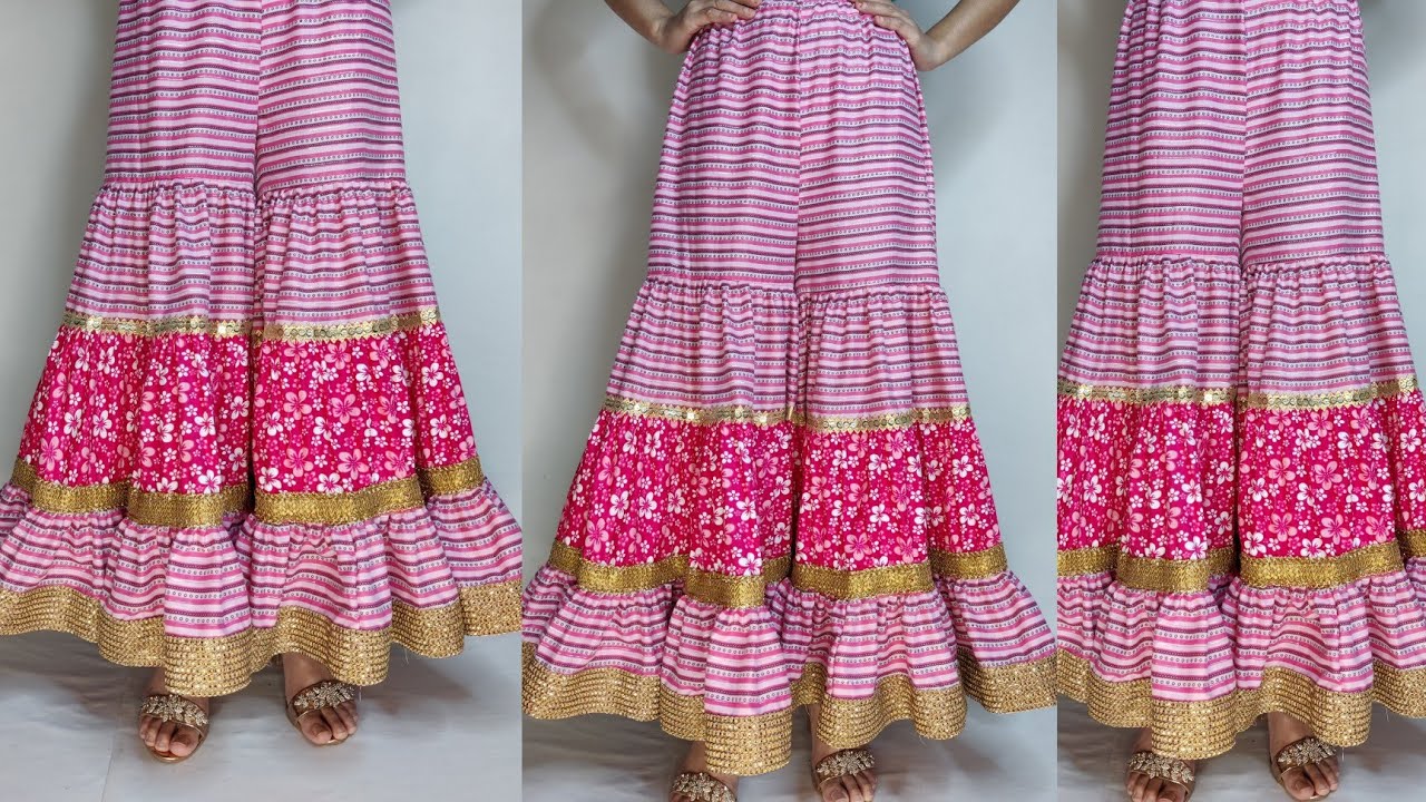 Stylish gharara sharara cutting and stitching /gotta patti work gharara/sharara cutting & stitching