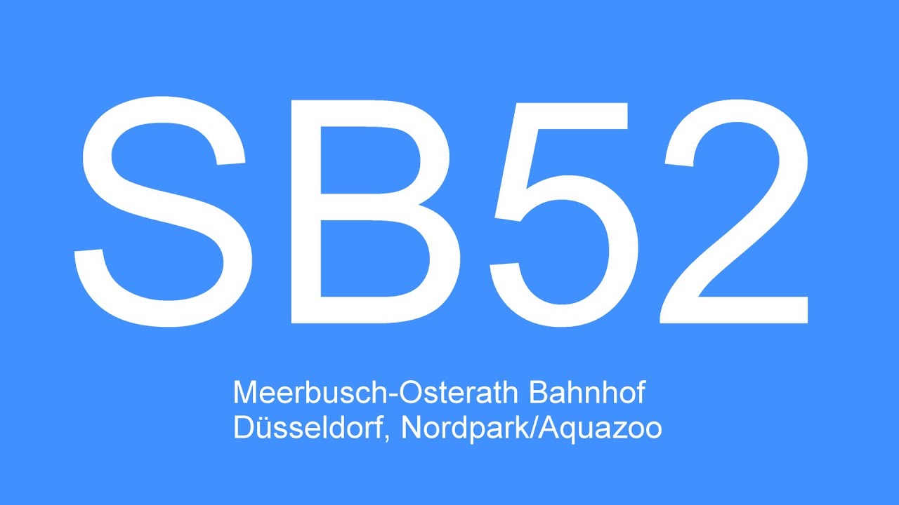 [Видео] Автобус № SB52 | вокзал Мербуш-Остерат - Дюссельдорф, Нордпарк/Аквазоо | 2021
