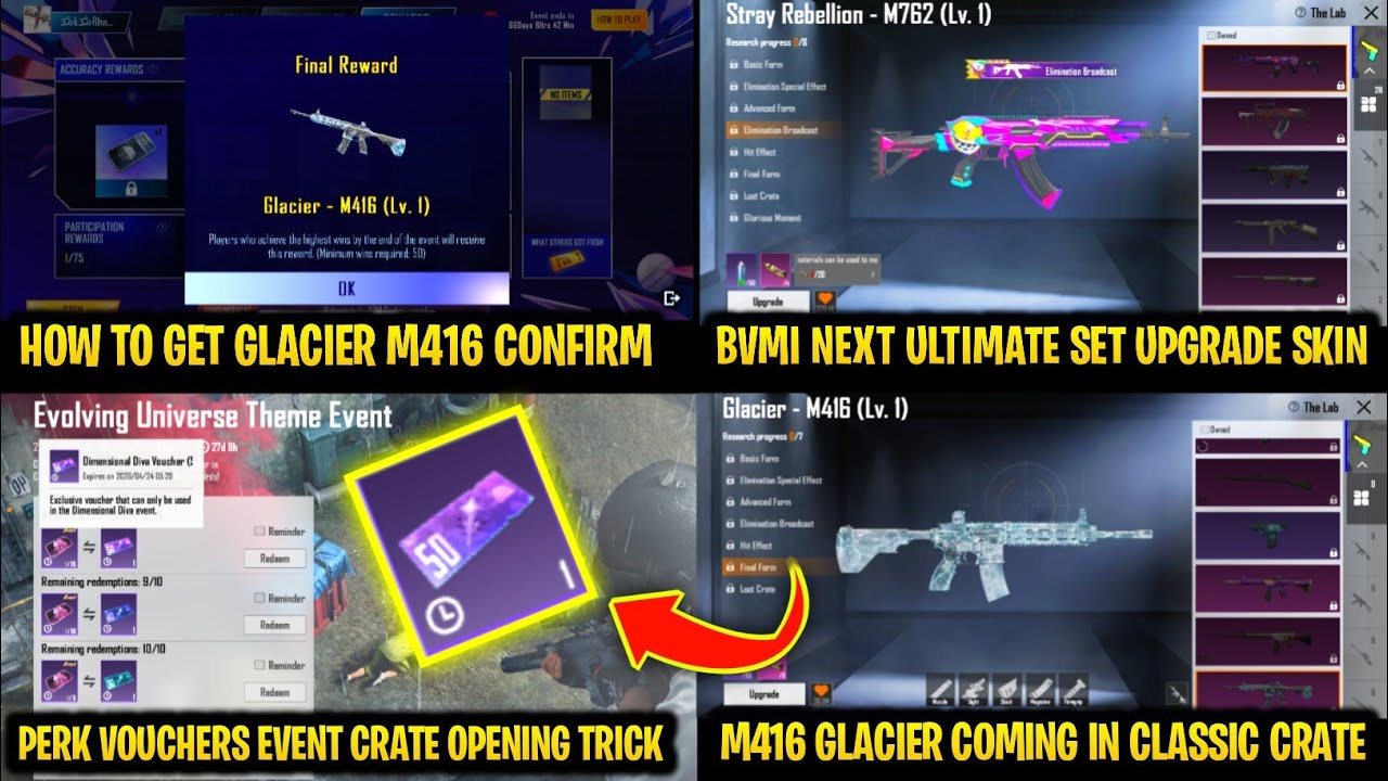 GET 😍M416 GLACIER COMING IN CLASSIC CRATE | NEXT PREMIUM CRATE | 50-UC PERK VOUCHERS CRATE OPENING