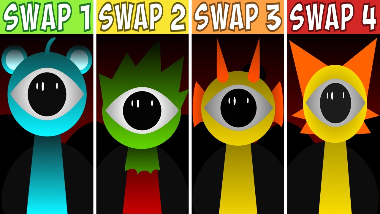 Incredibox Sprunki SWAP 1 VS SWAP 2 VS SWAP 3 VS SWAP 4