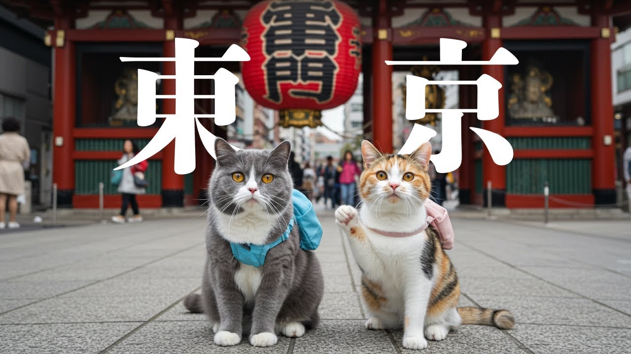  【AI兄妹猫】ジョニマリが東京で萌え萌えキュン🐾