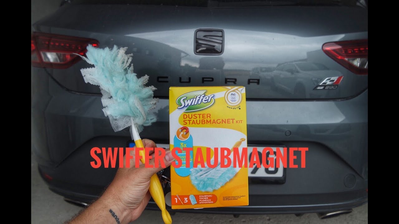 Seat Leon 5F Innenraum entstauben mit Swiffer Staubmagnet