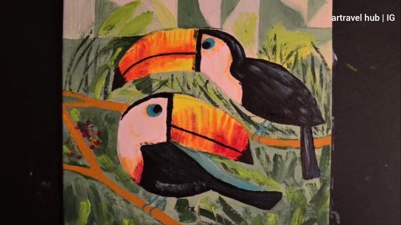 Toucan Tropical Birds Oil Painting | Tukan Kuşu Yağlı Boya Tuval Çalışması #5 #painting #color #beak