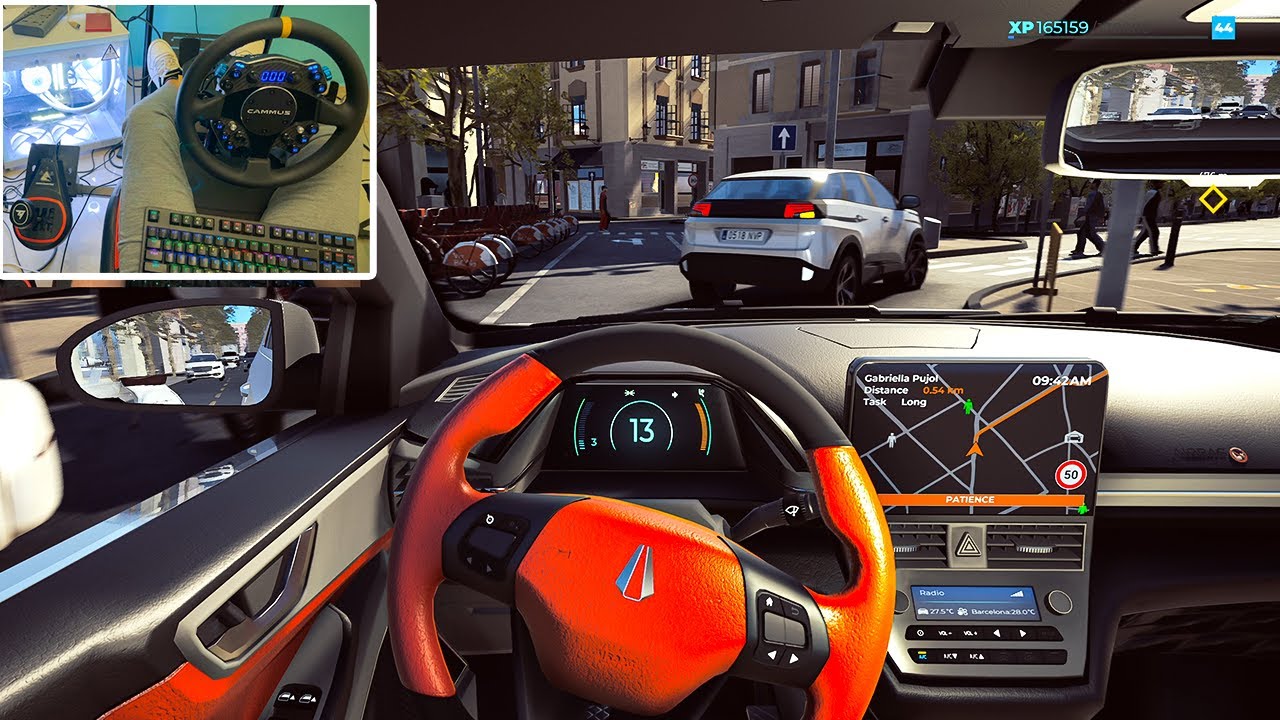 Realistic Taxi Driving - Taxi Life: A city driving simulator gameplay | Steering Wheel Gameplay