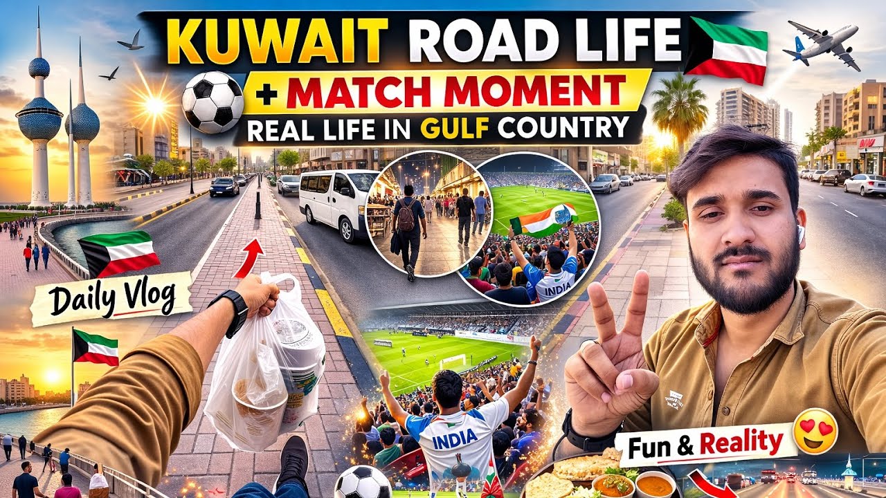 Kuwait Road Life + Match Moment ⚽ | Real Life in Gulf Country #youtube #razaroitofficial #viral 