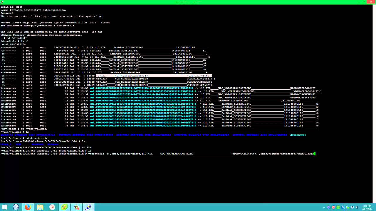 How to Mount Physical Hard Drives in VMWare vSphere Hypervisor - ESXi 5.5 - SATA