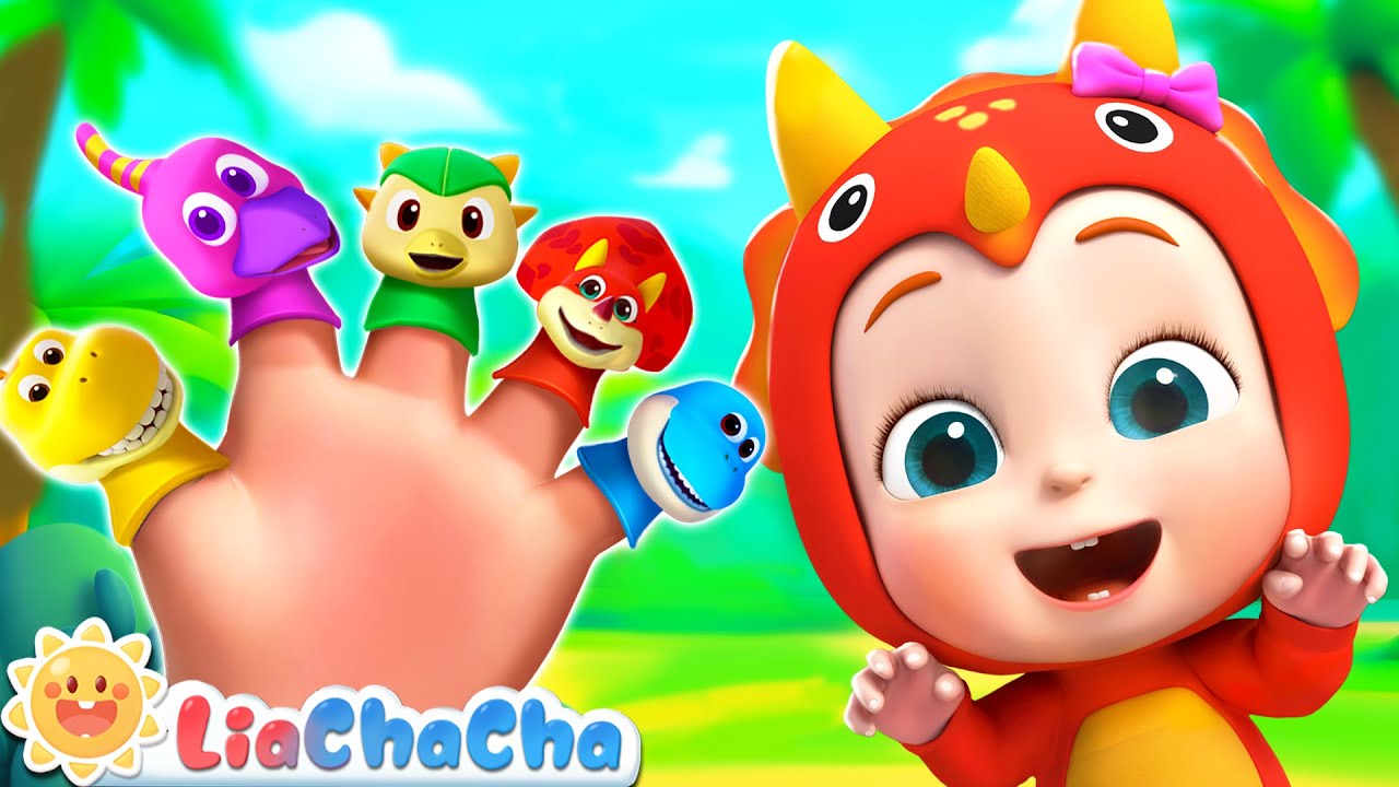 Dino Finger Family Song 🦖 | T-Rex Roar! | Dinosaur Song | LiaChaCha Kids Songs & Nursery Rhymes