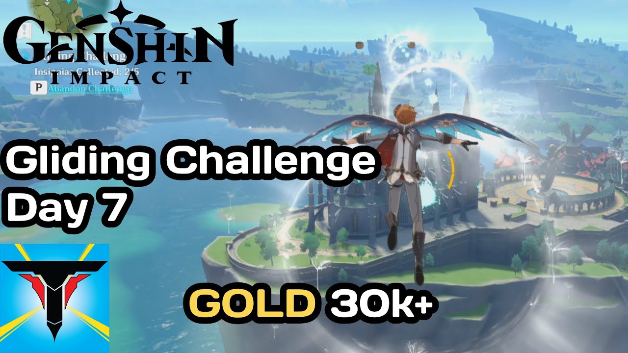 Genshin Impact Gliding Challenge Day 6 - Gold 30k+ [Leap of Faith]