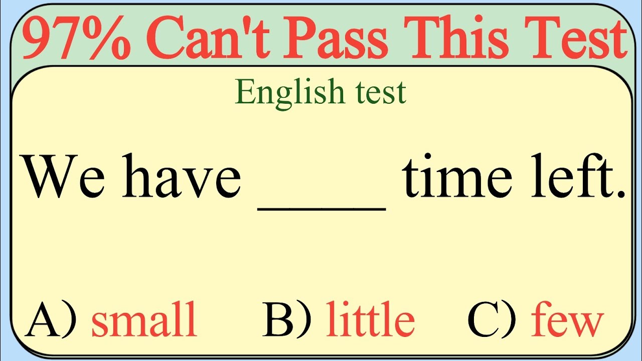 Mixed English Grammar Test 🌟if you score over 95% On This Quiz, your English is Fantastic 