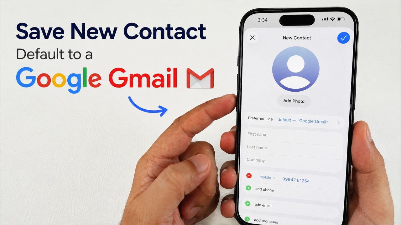How to save New Contact to Gmail on iPhone By Default