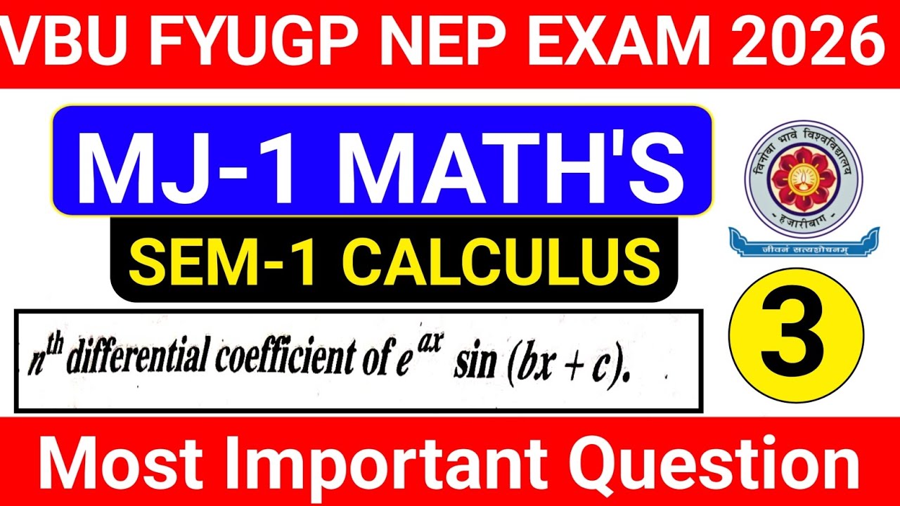Vbu Sem-1 Major Paper-1 Math's Vvi Question 2026 || Higher Order Derivatives 