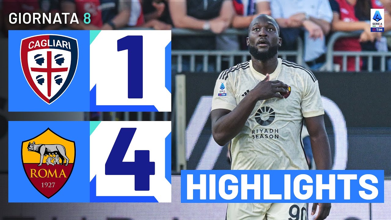 Cagliari-Roma 1-4 | Super Lukaku contro il Cagliari: Gol & Highlights | Serie A TIM 2023/24