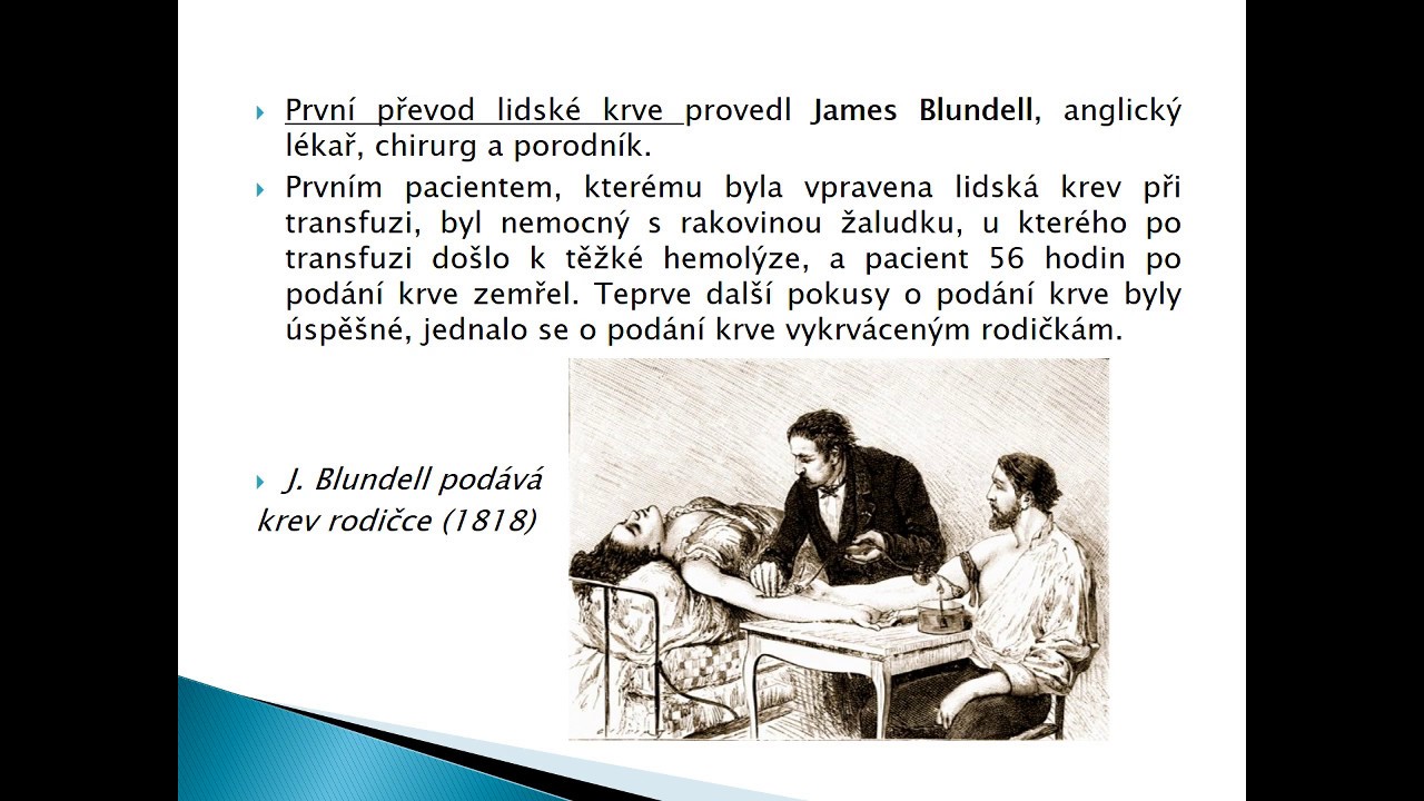 Historie krevn&iacute; transfuze