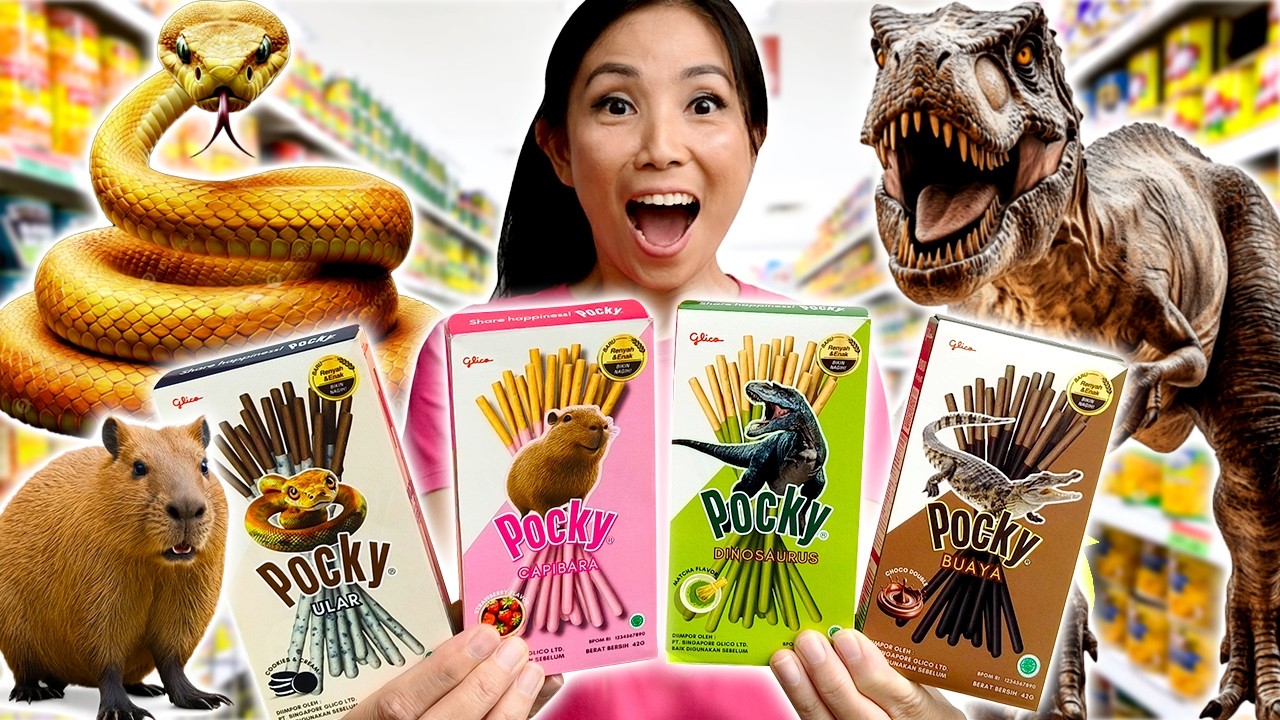 BORONG POCKY POCKY HEWAN DI MINIMARKET ! ADA ULAR, CAPYBARA, BUAYA, DINOSAURUS !