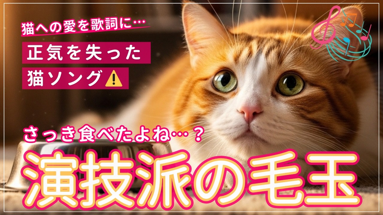 【演技派の毛玉】さっき食べましたよね…🐱？｜AI Music Video