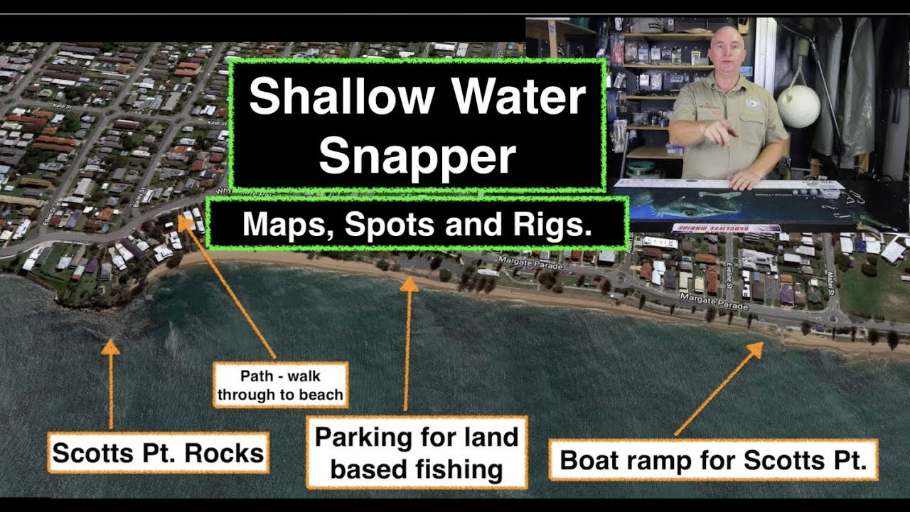 MAPS AND SPOTS, Snapper fishing, shallow reef, and rigs.
