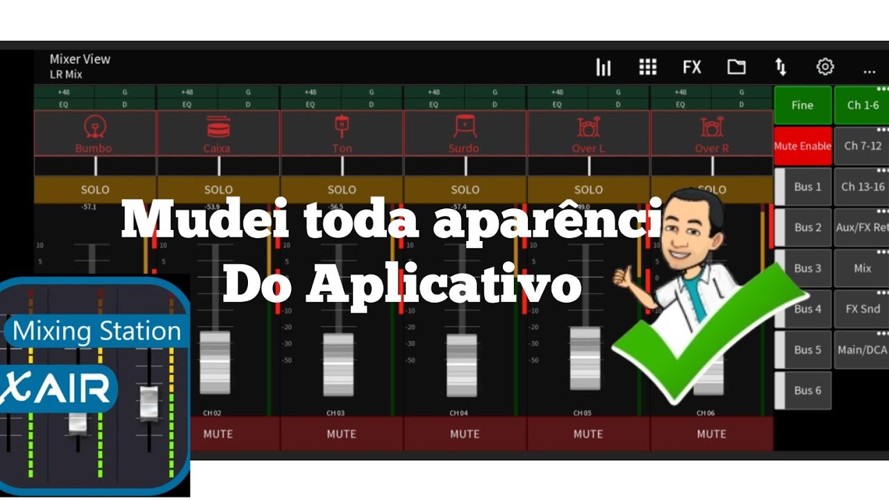 Como usar o aplicativo Mixing Station no celular ou telefone| XR 18 Behringer