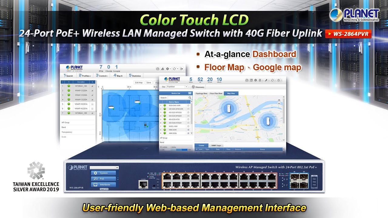 24-Port PoE+ Wireless LAN Managed Switch with 40G Fiber Uplink (WS-2864PVR)