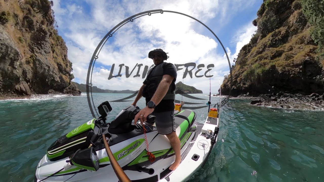 JET SKI FISHING IN THE BAY OF ISLANDS - Day 1 - Hiding in the Whangaparoa Harbour