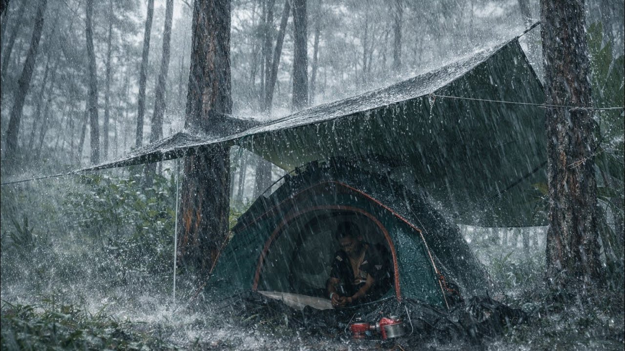 CAMPING SUPER HEAVY RAIN‼️