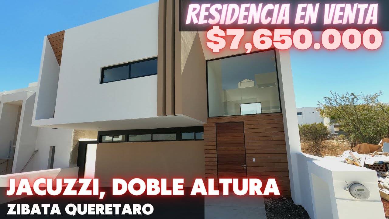 RESIDENCIA PREMIUM  ZIBATA QUERETARO $7,650.000, doble ALTURA, ROOF TOP, JACUZZI, GRAN JARDIN
