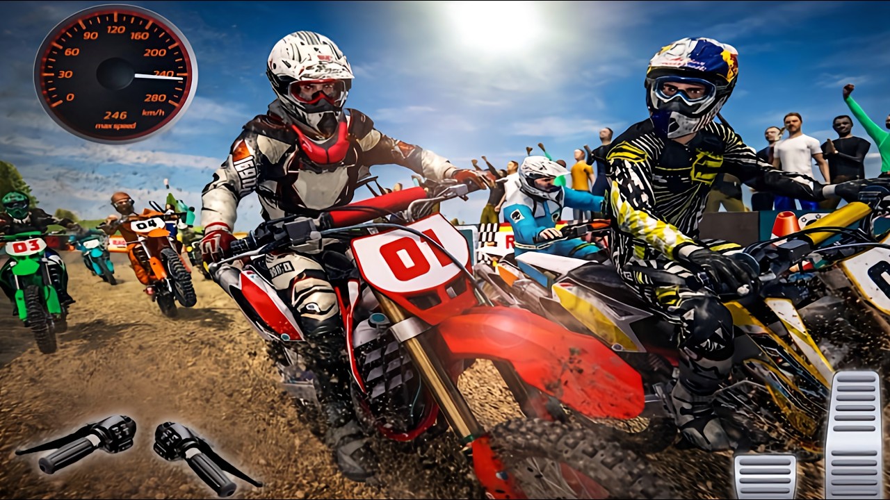 Crazy Motocross Bike Race - Insane Speed Dangerous Turns and Last Second Win Gameplay