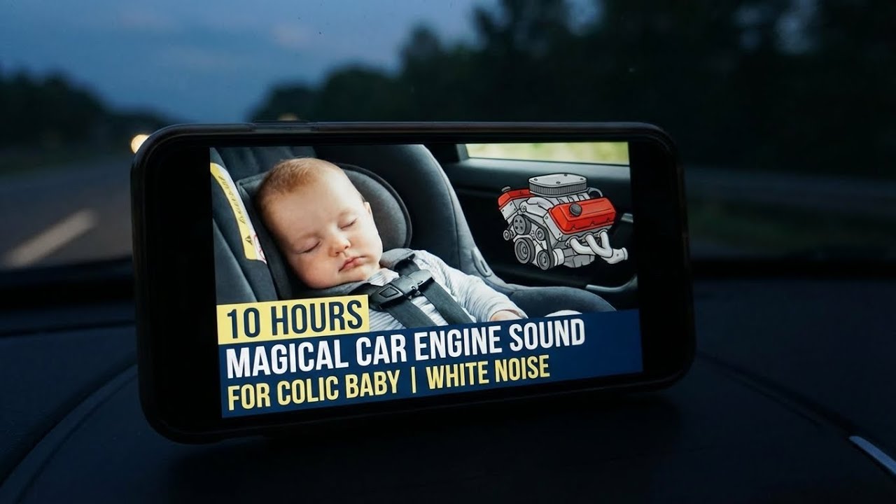 10 Hours Magical Car Engine Sound for Colic Baby | White Noise