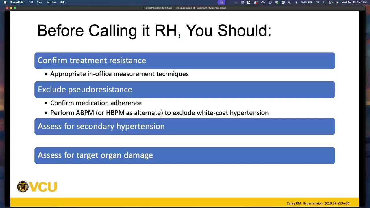 Management of Resistant Hypertension - Rachel W. Khan, PharmD, BCPS