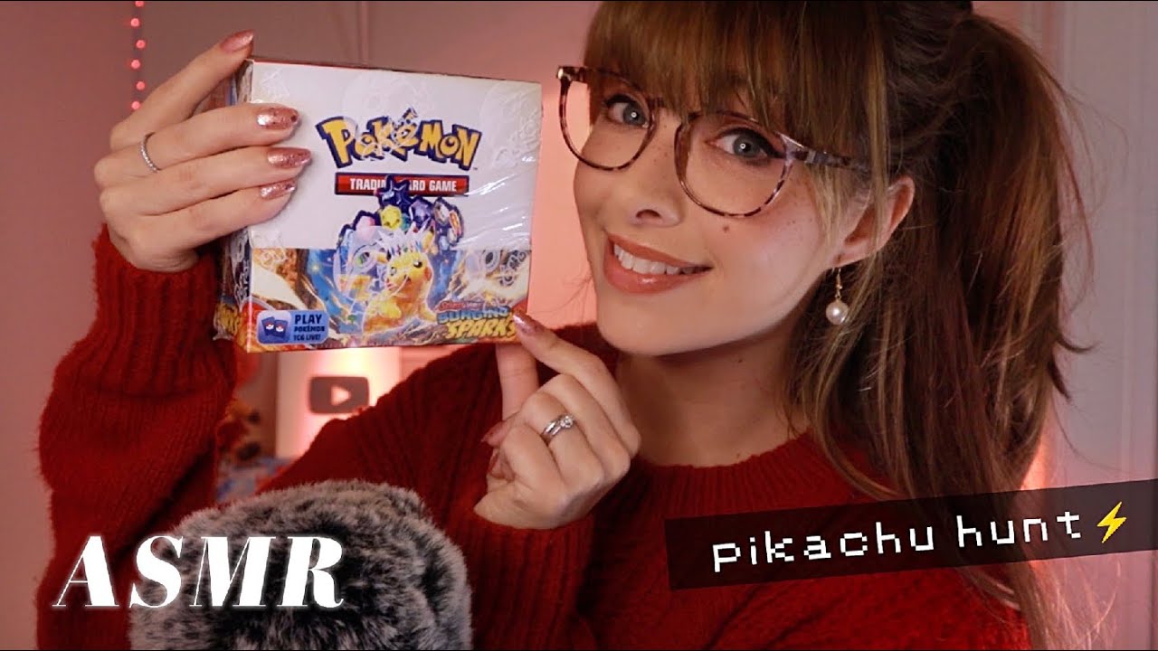 ASMR ⚡️ Surging Sparks Pokémon Card Opening! Chasing Pikachus, Dragons and Zzz's! 😴