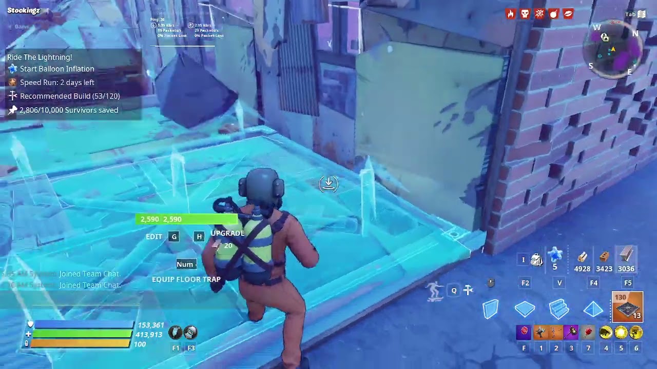 Fortnite STW 124 Ride The Lightning 4 player SOLO - Loadout + Build