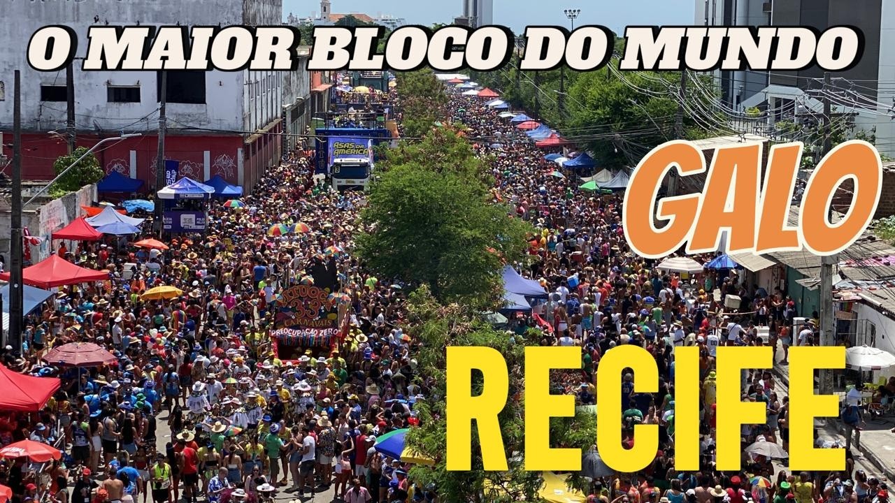 HOJE ACONTECE NAS RUAS DO RECIFE O MAIOR BLOCO DO MUNDO O GALO DA MADRUGADA